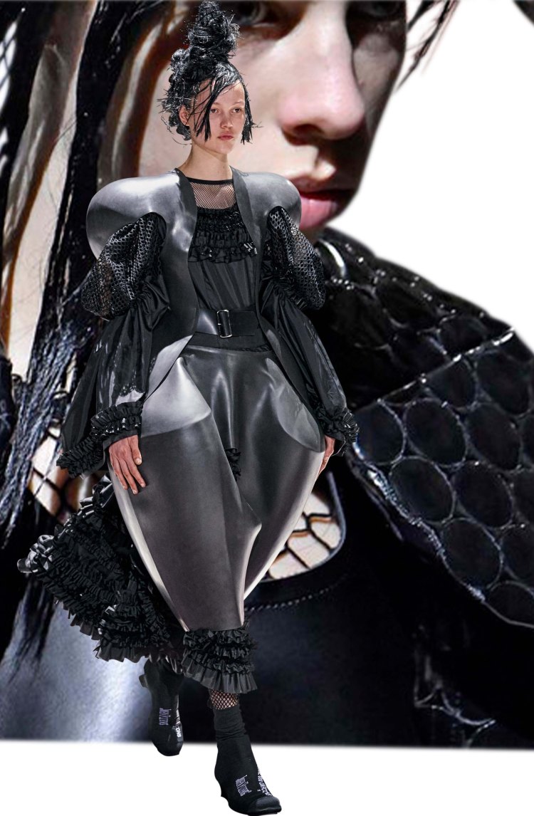 curve dress front on wht